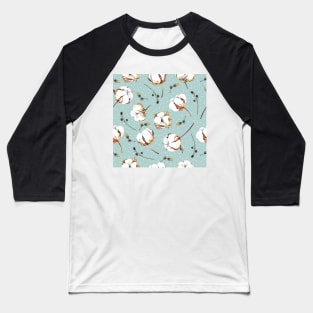 Watercolor pattern with cotton flowers Baseball T-Shirt